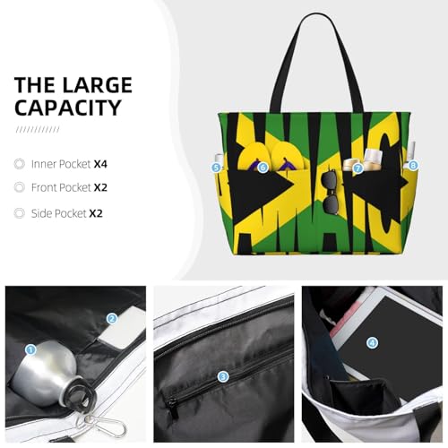 Antigua Barbuda Flag Women Large Beach Bag Travel Weekender Foldable Tote Bag for Pool Beach Vacation Gym3