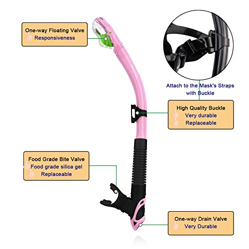 image for WACOOL Professional Snorkeling Snorkel Diving Scuba Package Set with A