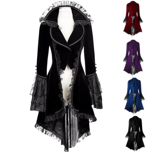 RUIYNFSN Vampire Witch Costume,Halloween Costumes for Women,Gothic Dress