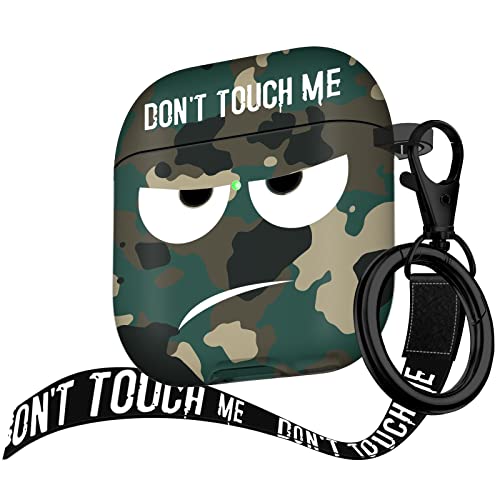 Youtec for Airpods Case, Don't Touch Me for Airpods Cover with Keychain/Lanyard Soft Cute Shockproof Cover for Women Men Compatible with for Airpods 2/1 Charging Case,Green