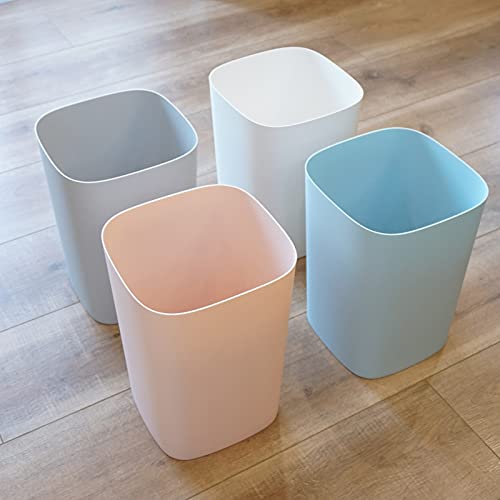 Kiuetsa Bathroom Trash Can, Small Garbage Can For Bathroom, Kitchen, Office, Bedroom, Stylish Modern Indoor Plastic Waste Basket, 3.4 Gallon/13 Liter, Pink #TOP2
