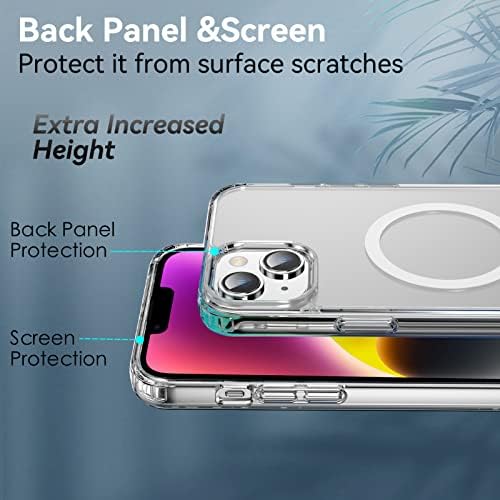 doeboe Designed for iPhone 14 Plus Case, Compatible with MagSafe Clear Case, Magnetic Case Cover for iPhone 14 Plus 6.7in, [Drop Tested] Shockproof Protective Phone Case, Anti-yellowing, Anti-Scratch