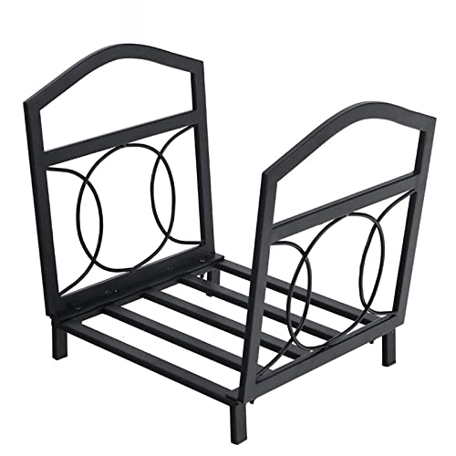 Soporte de almacenamiento de leña de acero de alta calidad para hogueras, estufas de leña y patio, resistente a la intemperie, acabado negro, 60 x 25 x 100 cm