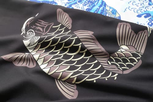 Men Japanese Aesthetic Kimono Cardigan, Harajuku Beachwear The Great Wave Off Kangawa Haori Noragi Vintage Short Sleeve Tops3