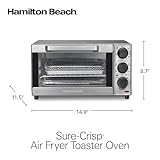 Hamilton Beach Sure-Crisp Air Fryer Toaster Oven Combo, Fits 9” Pizza, 4 Slice Capacity, Powerful Circulation, Auto Shutoff, Stainless Steel (31403)