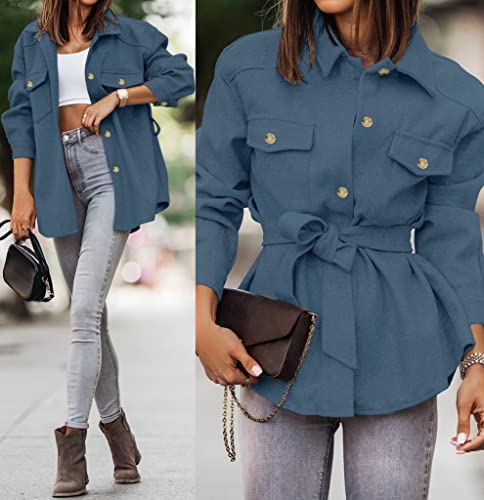 ZESICA Women's Belted Long Sleeve Trench Coat #TOP21