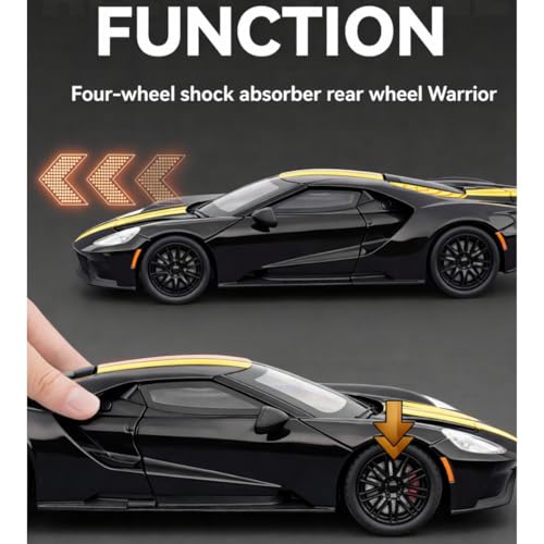 Image of PLUSPOINT Die cast Metal GT 1:24 Toy Car Collectible,Vehicle Doors openable with Lights and Sounds,Pull Back Decoration Model Car Toy for Adults Kids Birthday Gifts