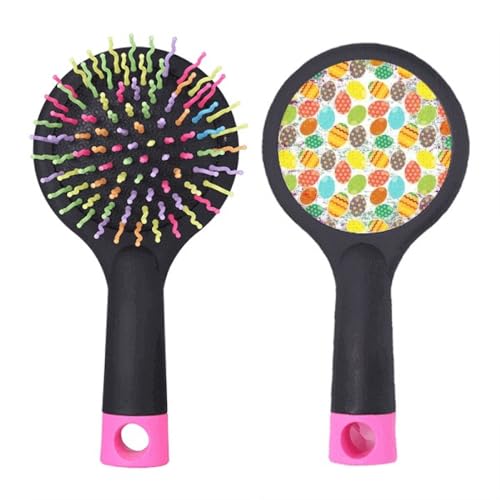 Brosse à cheveux démêlante anti-nœuds design œuf de Pâques et fleurs