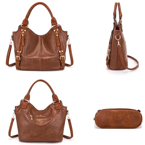 Image of Crossbody Bags for Women Large Hobo Purse Shoulder Handbag Wallet Set 2PCS | Soft PU Leather,Total 9 Pockets,Large Capacity,with a Spacious Functional Wallet,Detachable Shoulder Strap,Stylish Design