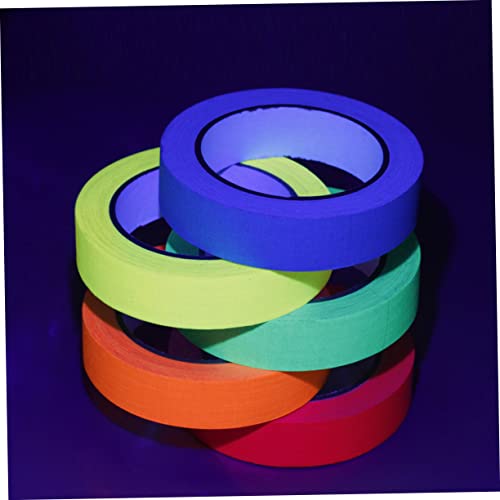 UKCOCO 6 Rolos Fita De Brilho Para o Palco Fita Fluorescente Fita De Luz Neon Fita Reflectiva Ultrav