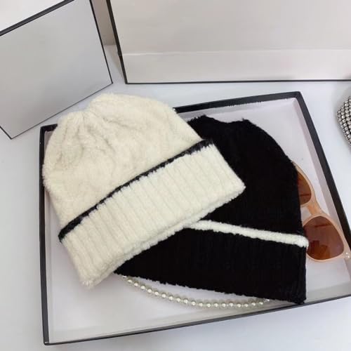 JYHBHMZG Chapéu de inverno cor sólida para mulheres gorros unissex malha macia gorro feminino quente