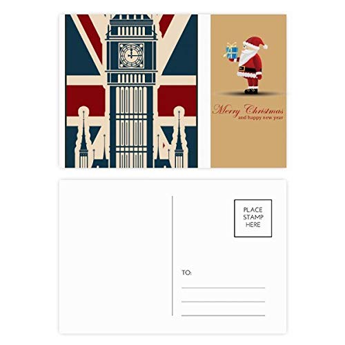 Cartes postales Royaume-Uni Big Ben et Père Noël : lot de 20 pour collection et vœux d'hiver