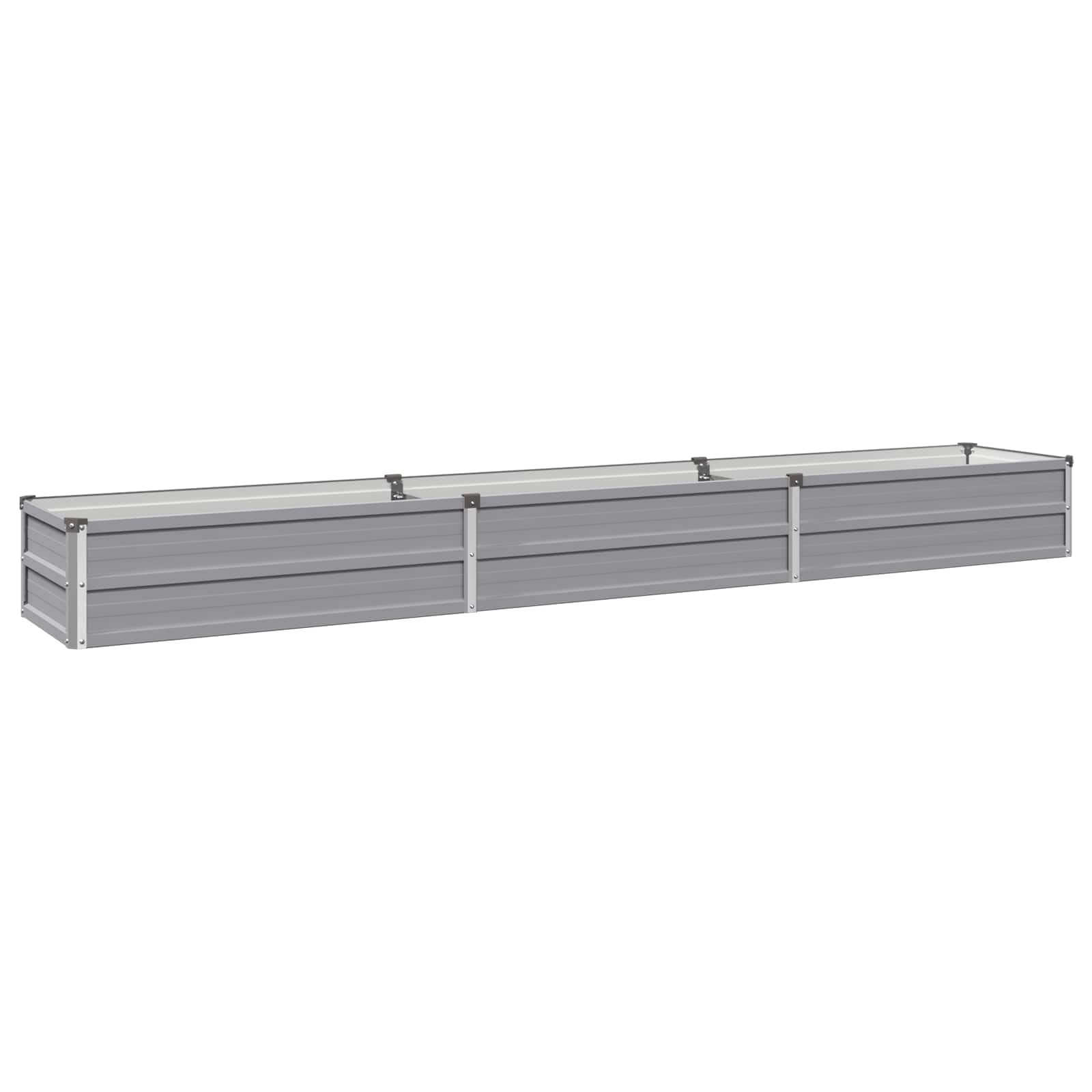 vidaXL Raised Garden Bed Grey 240 x 40 x 24 cm cold-rolled steel