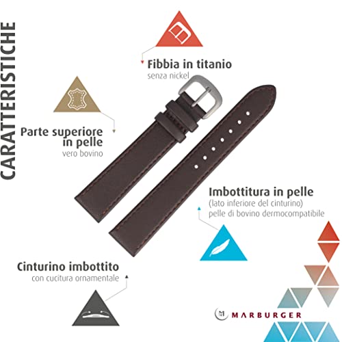 MARBURGER Cinturino per Orologio 20mm Pelle