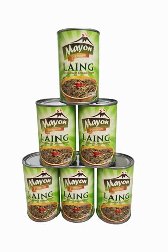 Mayon Premium Laing, Taro Leaves in Coconut Cream, Filipino Vegetable Dish, 5.5 oz, 6 Cans