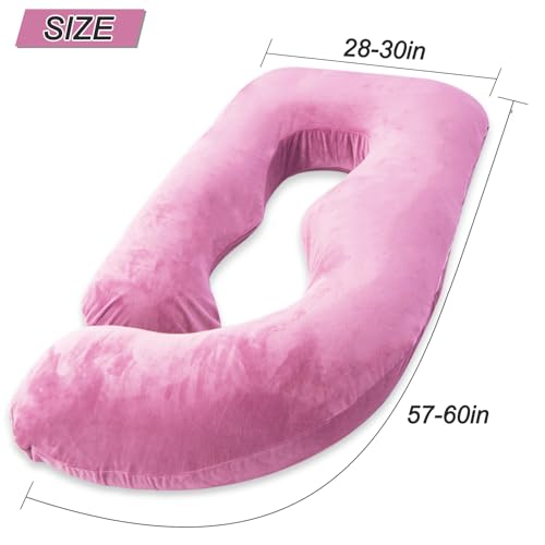 Image of 60 Inch Pregnancy Pillow for Sleeping (Purple) | Extra Large U Shaped Body Pillow, Maternity Pillow for Pregnant Women