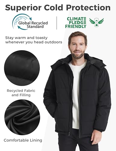 wantdo Men's Warm Puffer Jacket Thicken Waterproof Winter Coat with Detachable Hood4