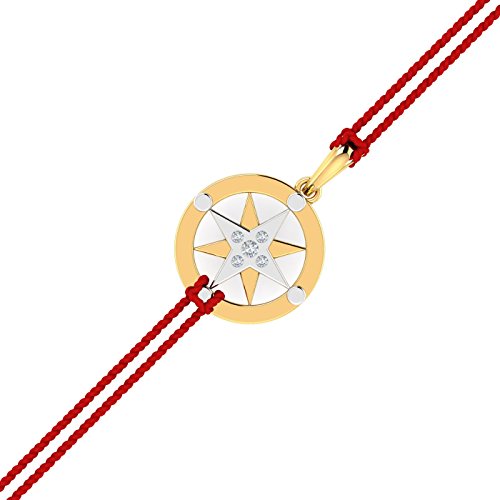 KuberBox 18K Diamond Compass Rakhi cum Pendant for Brother - Image 2