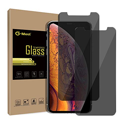 G-most - Protector de pantalla de privacidad para iPhone X (2 unidades, antiespía 2.5D, protector de pantalla de cristal templado para Apple iPhone X / 10 (5,8 pulgadas)