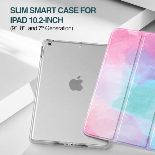 Image of MOCA Case for 10.2 inch iPad 9th 8th 7th Gen 10.2 inch iPads 2021 2020 2019 Launch A2603 A2604 A2605 A2270 A2428 A2429 A2430 A2197 A2198 A2200 Flip Cover (Water Color, 10.2 inch iPad 9th 8th 7th Gen)