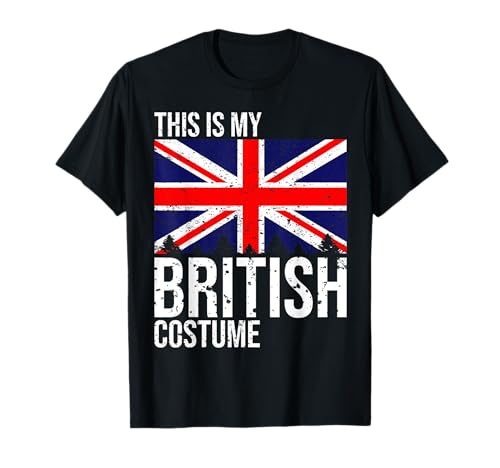 Vintage This is My British Flag Costume Design for Halloween T-Shirt
