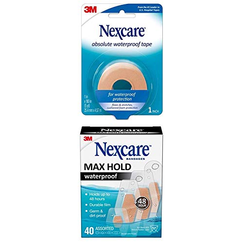 Nexcare Absolute Waterproof Tape with Max Hold Waterproof Bandages