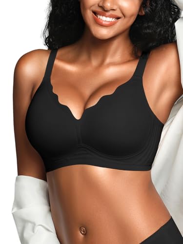 Image of Wireless Jelly Bras for Women No Underwire with Support - S-2XL Seamless Bralettes Everyday Comfort Tshirt Padded Bra