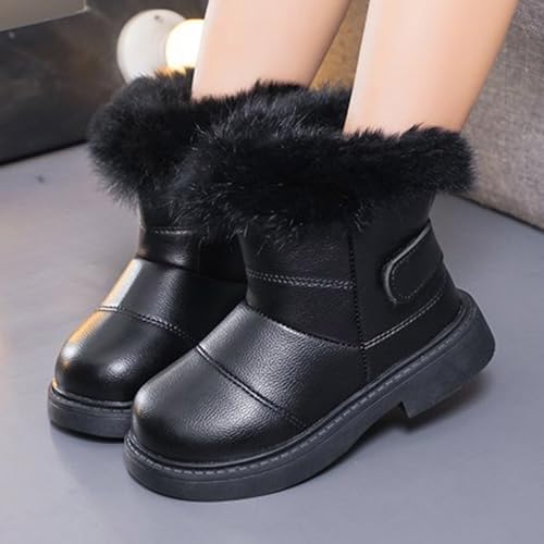 Girl's Winter Snow Boots Warm Faux Fur Lined Ankle Boots for Kids Short Booties Warm Anti-Slip Shoes2