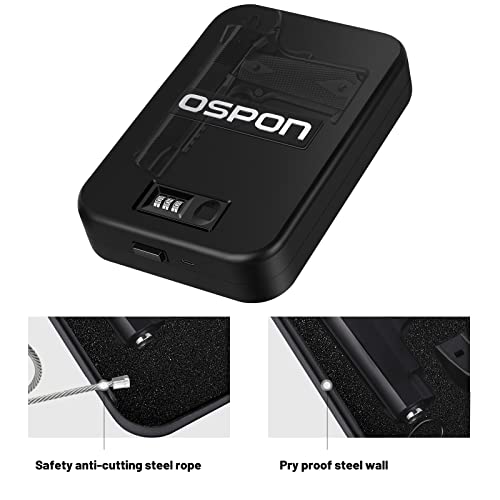 Portable Biometric Gun Safe For Pistols Quick Access With Fingerprint,Small Handgun Lock Box,Travel Pistol Safe For Nightstand,Car,Home (Black) #TOP4