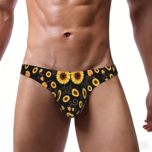 SVEFDOC Mens Sunflower Low Rise Triangle Briefs for Athletic