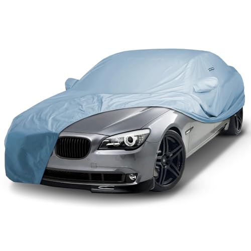 Image of iCarCover Premium Car Cover for 2009-2015 BMW 7-Series LWB Heavy Duty Waterproof All-Weather Automobiles Custom Fit Indoor Outdoor UV Snow Protection Covers with Straps and Bag