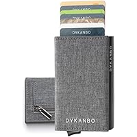 DYKANBO Carteras para Hombre - Cartera Tarjetero Hombre con Monedero y Cierre Magnético - Tarjetero Metálico RFID con Billetera Hombre - Monedero Hombre Pequeño - Regalo para Hombre Original