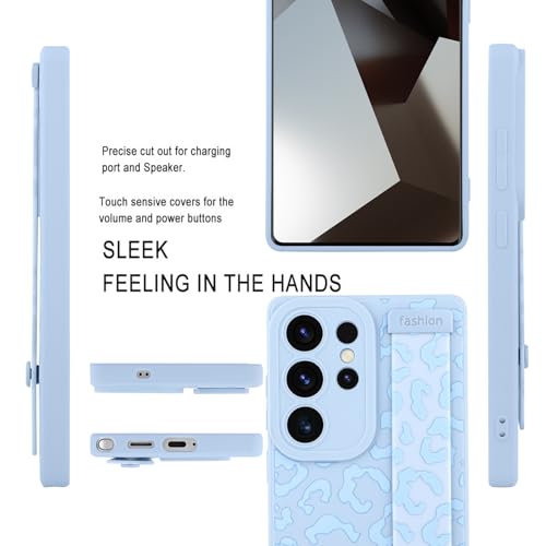 Image of Compatible with Samsung Galaxy S25 Ultra Case with Strap Wrist Blue