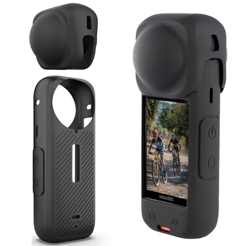 PCTC Insta 360 X4 Silicone Protective Case with Lens Cap for Insta 360 X4 Accessories,Silicone Case Camera Protective Kit for Insta360 X4 Action Camera Case/Lens Cap