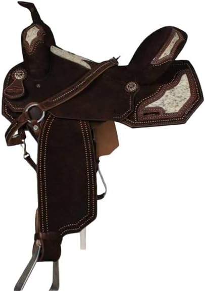 Leather Horse Saddle Barrel Racing Western Wooden Tree Custom Cowboy Cowgirl Handmade Premium Pleasure Comfort Trail Tack Equestrian Tooled Carved Saddle for Riding Size: 10-18 inch Seat, MO-13