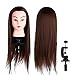 Tete a Coiffer 24" 60cm Cheveux Naturel Vrai Cheveux Humains Mannequin Tête Formation Coiffure avec Support Coiffure Pratique Mannequin Poupée pour Salon Coiffeur Filles