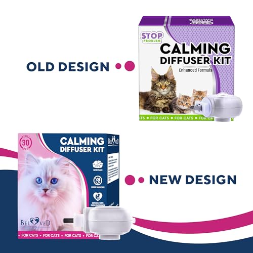 Beloved Pets Pheromone Calming Diffuser Plug in + Refill for Cats and Dogs with Long-Lasting Effect - Enhanced Calm Formula of Anxiety Relief & Pet’s Behavior Control - Best Natural Stress Prevention