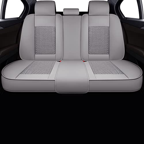Lingvido Leather Car Seat Covers,Breathable And Waterproof Faux Leather Automotive Seat Covers For Cars Suv Truck Sedan,Universal Anti-Slip Driver Seat Cover With Backrest (Full Seat, Ice Gray) #TOP6