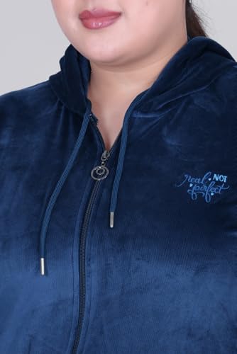 Image of CUPID Regular Fit Velvet Track Suit for Woman, Winter Wear Velvet Night Suit Set with Pockets for Sports, Night, Jogging, Daily Gym Wear L to 5XL