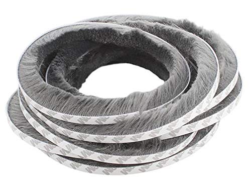 (11/32 x 9/10 inch) Self Adhesive Dustproof Window Door Brush Seal Strip Windproof Weatherstrip 16 Feet (5m) (9mm x 23mm, Gray)