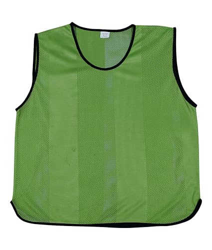 Sterling Sports 10 X Training Bibs Sports Mesh Football Bibs Adult - Quick Dry Football Training Equipment For Soccer, Rugby, Basketball & Cricket - Ideal Team Practice Vests (Green, Youth)