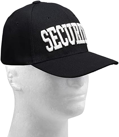 Wholesale 12-Pack Security Hat Baseball Cap - Gold or White Embroidery Security Front, Bill & Back - Adjustable Size