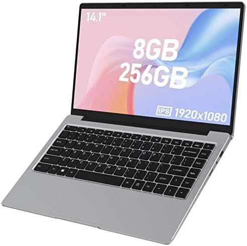 Auusda 14.1'' Laptop 8GB RAM 256GB SSD, 3TB Storage Expand, Intel Celeron J4105 Up to 2.5 GHz, Windows 11 Pro, 5G WiFi, IPS FHD, Webcam, Mini HDMI, USB 3.0 x2, Thin & Light Casual Gaming Computer
