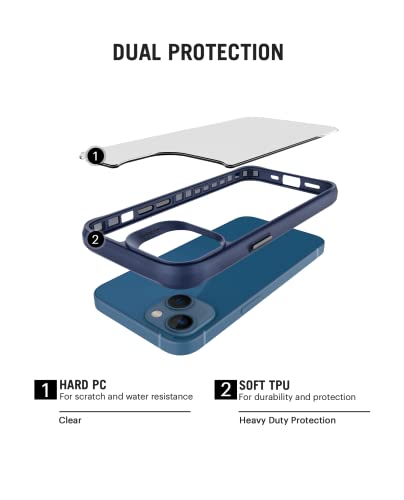 Image of DailyObjects Case for iPhone 14, Drop Protection Polycarbonate Blue Hybrid Slim Shockproof Back Cover