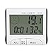Termómetro Higrometro LCD Pantalla Medidor Temperatura Humedad, Termómetro higrómetro de interior LCD Digital Monitor de la estación meteorológica multifuncional para la bodega de la oficina en casa