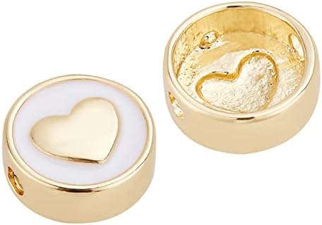 BENECREAT 80pcs 18K Gold Corrugated Round Spacer Gold Plated Brass Beads with 4 Mixed Size(1-2mm Hole) for Necklaces, Bracelets and Jewelry Making