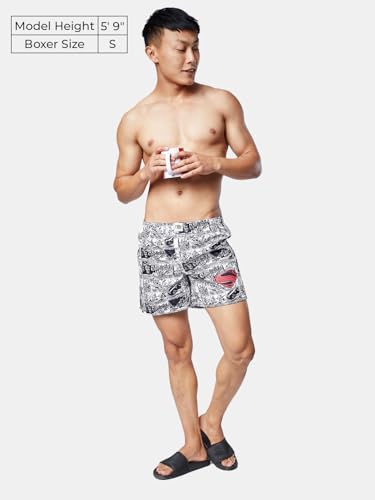 Image of The Souled Store|Official Superman: Comic Mens and Boys Boxer| Regular fit Graphic Printed|100% Cotton Poplin White Color Boxer Shorts