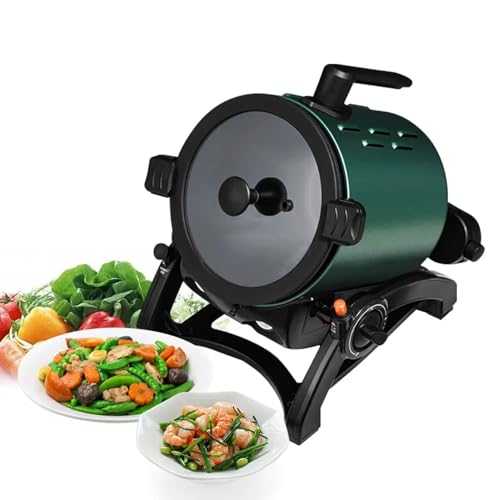 Estufa de cocina automática portátil con ajuste de 3 velocidades y rotación de 360° para camping, viajes y actividades al aire libre