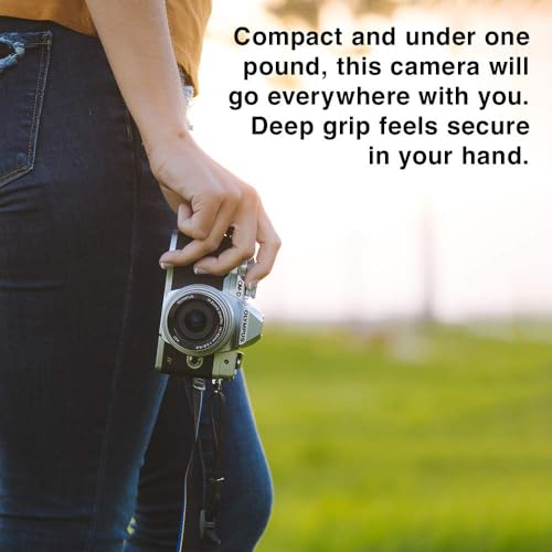 Image of OM SYSTEM Olympus E-M10 Mark IV Silver Micro Four Thirds System Camera M.Zuiko Digital ED 14-42mm F3.5-5.6 EZ kit 20MP Sensor 5-Axis Image Stabilization 4K Video Wi-Fi