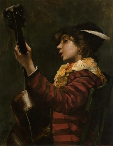 Toile murale abstraite le guitariste de Norbert Goeneutte pour habiller un mur